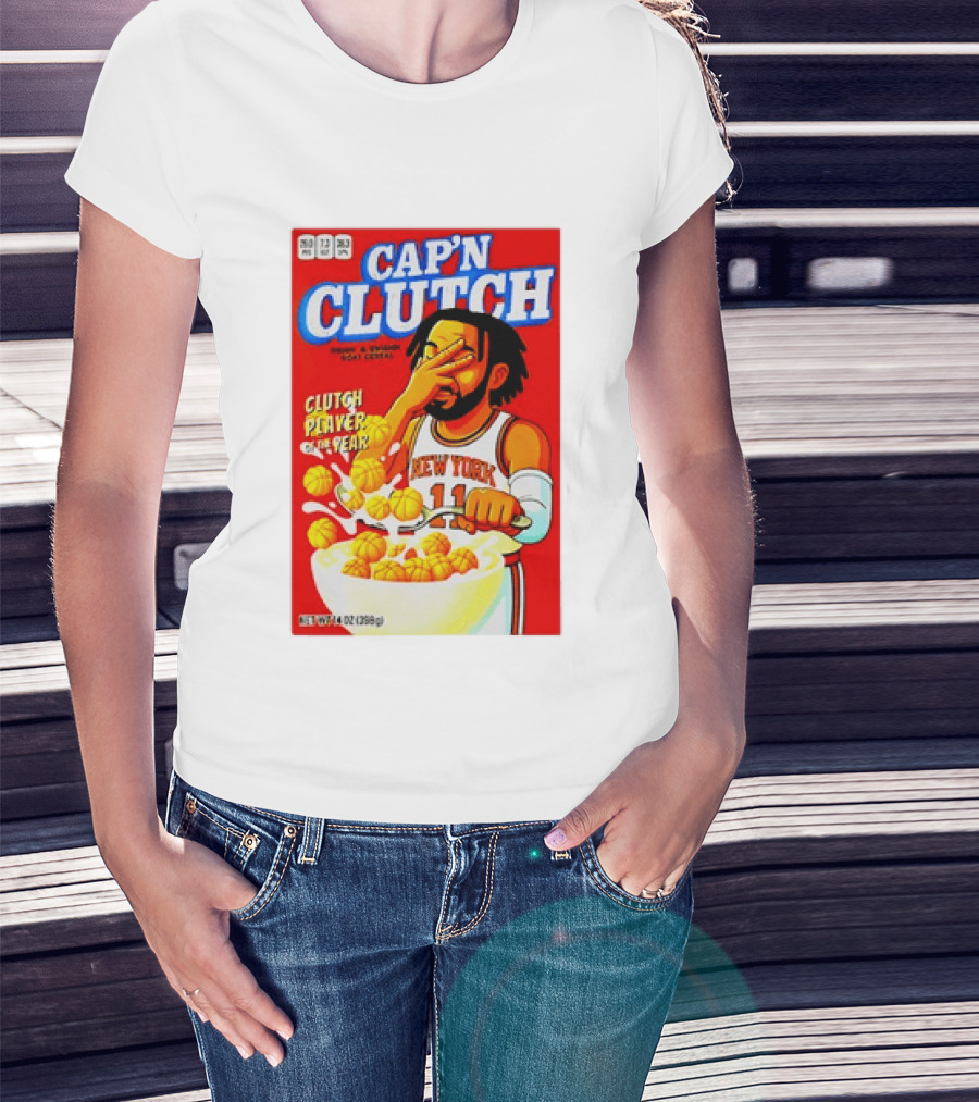 Cap'n Clutch New York Knicks Clutch Player Of The Year Cereal Box T-Shirt