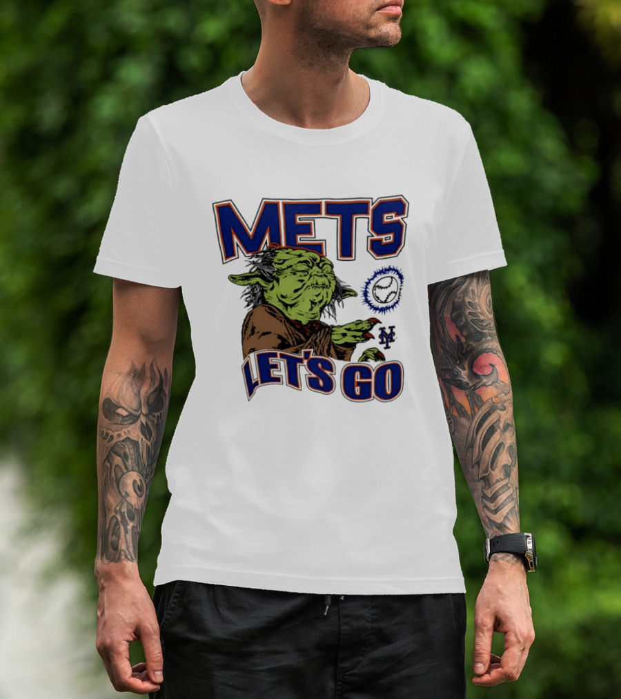 New York Mets Yoda Collaboration Let's Go Star Wars MLB T-Shirt