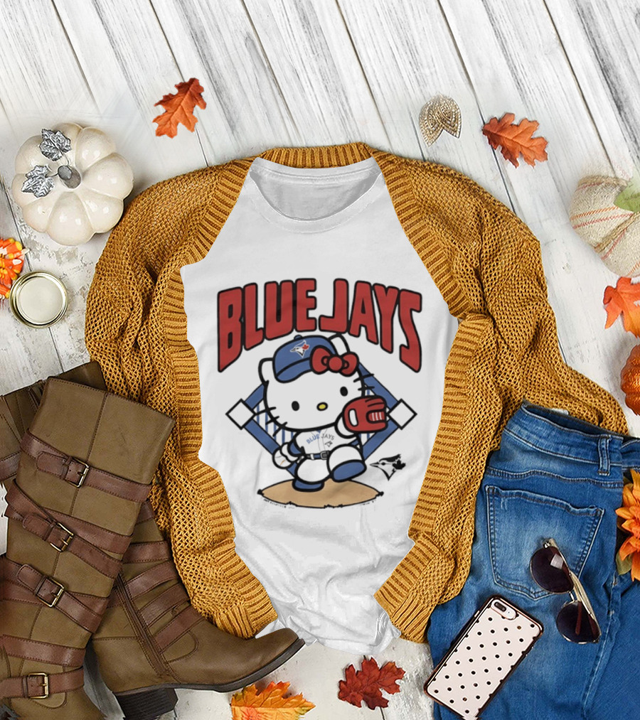 Toronto Blue Jays Hello Kitty Baseball Collaboration MLB T-Shirt