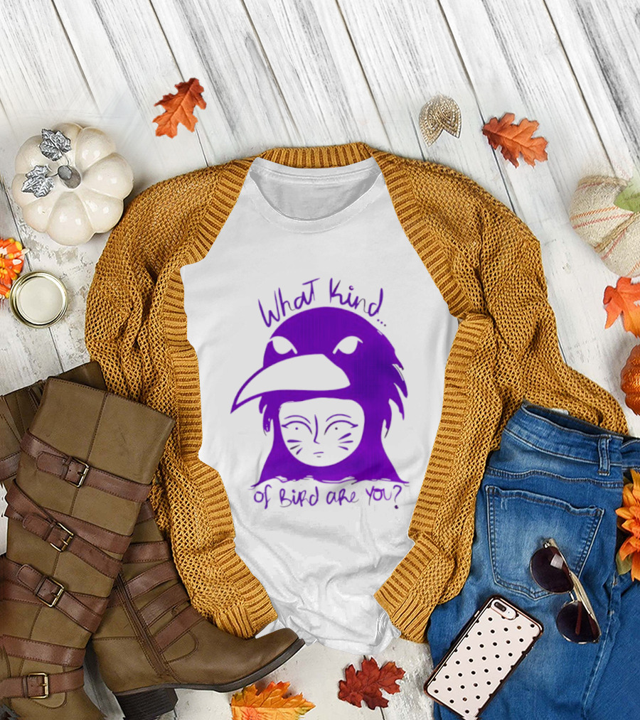Moonrise Kingdom What Kind of Bird Are You Purple Drawing T-Shirt