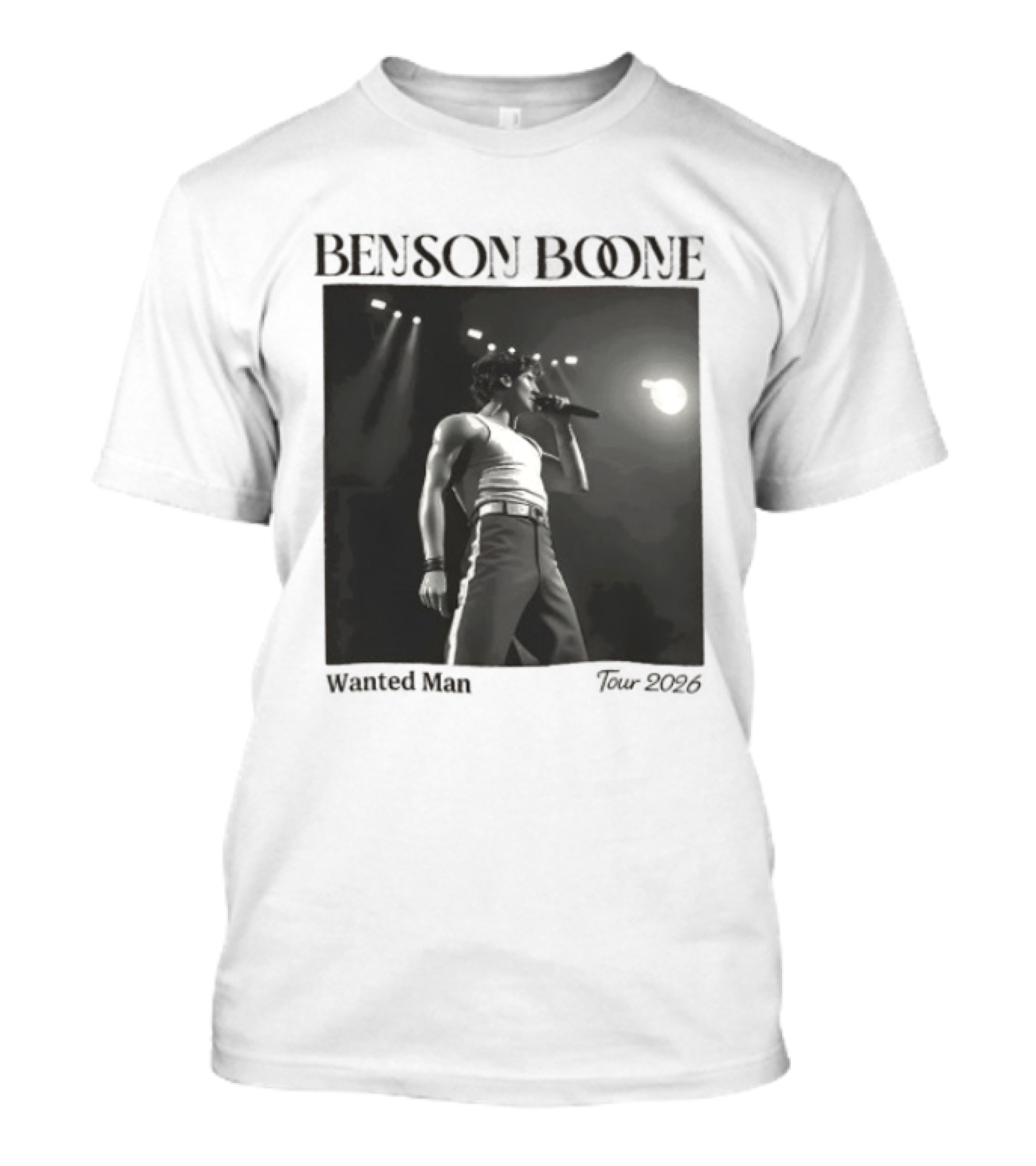 Benson Boone Wanted Man Concert 2026 Tour Performance T-Shirt