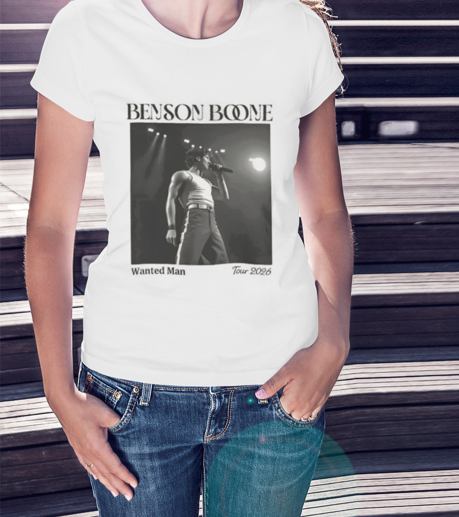 Benson Boone Wanted Man Concert 2026 Tour Performance T-Shirt