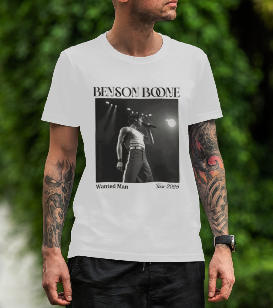 Benson Boone Wanted Man Concert 2026 Tour Performance T-Shirt