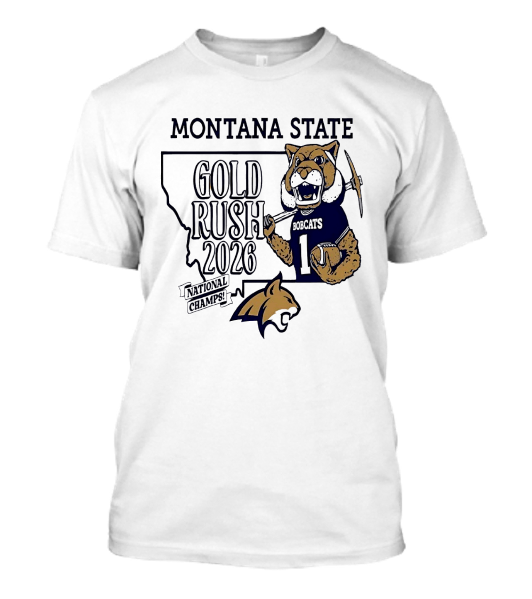 Montana State Gold Rush Bobcats National Champs 2026 T-Shirt