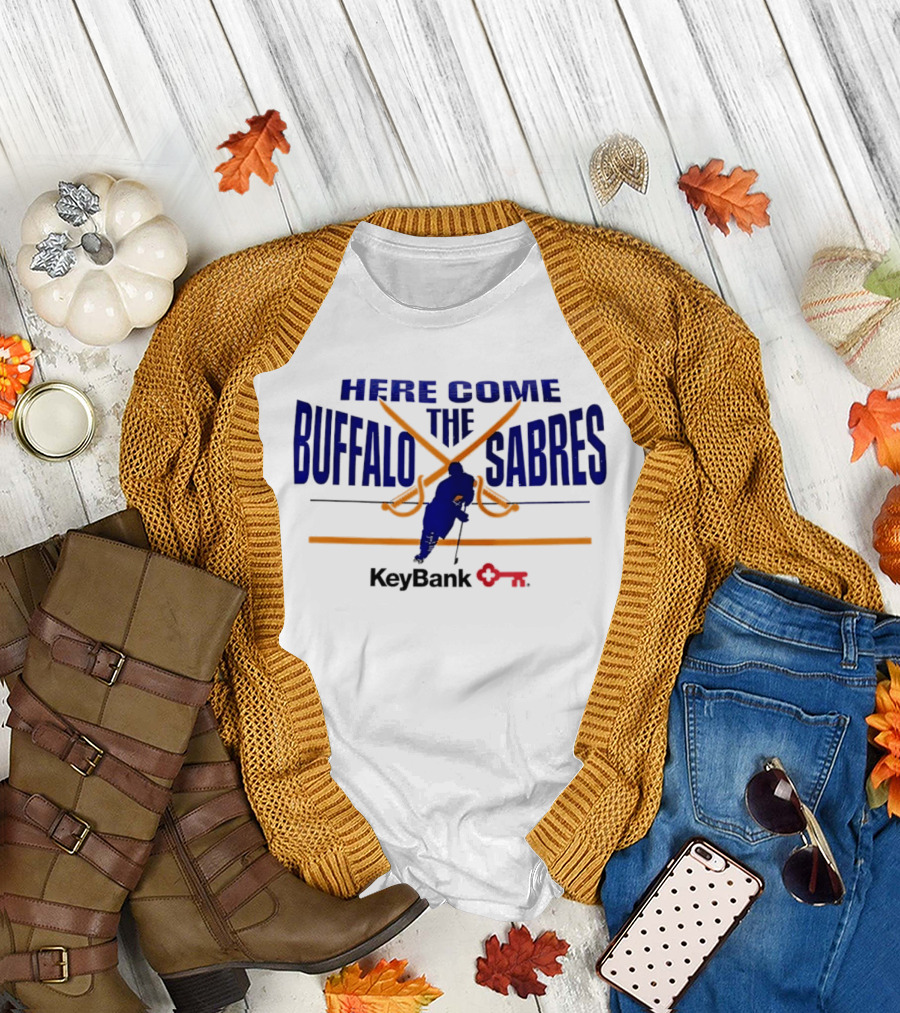 Here Come Buffalo The Sabres KeyBank Hockey Promotion T-Shirt