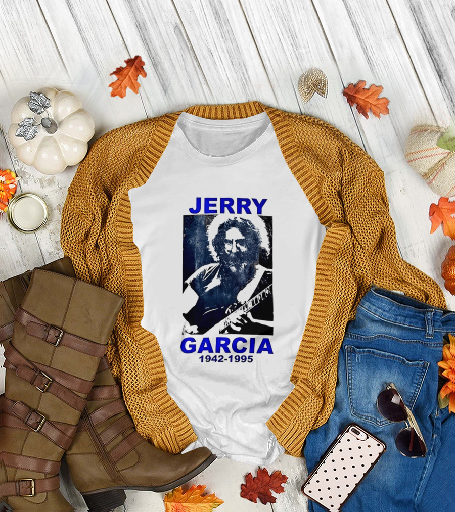 Jerry Garcia 1942 1995 Image with Guitar T-Shirt
