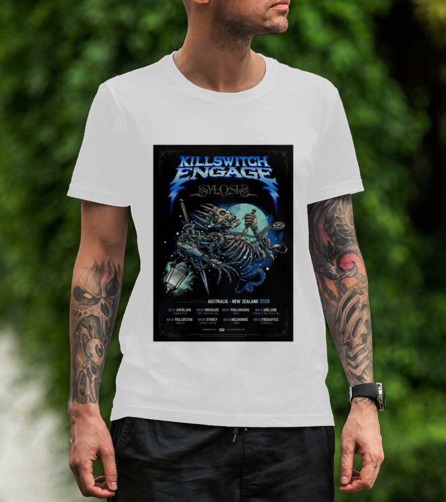 Killswitch Engage Sylosis Australia New Zealand Tour 2026 Concert Dates T-Shirt