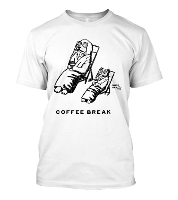 Coffee Break With Relaxing Dog And Cat T-Shirt