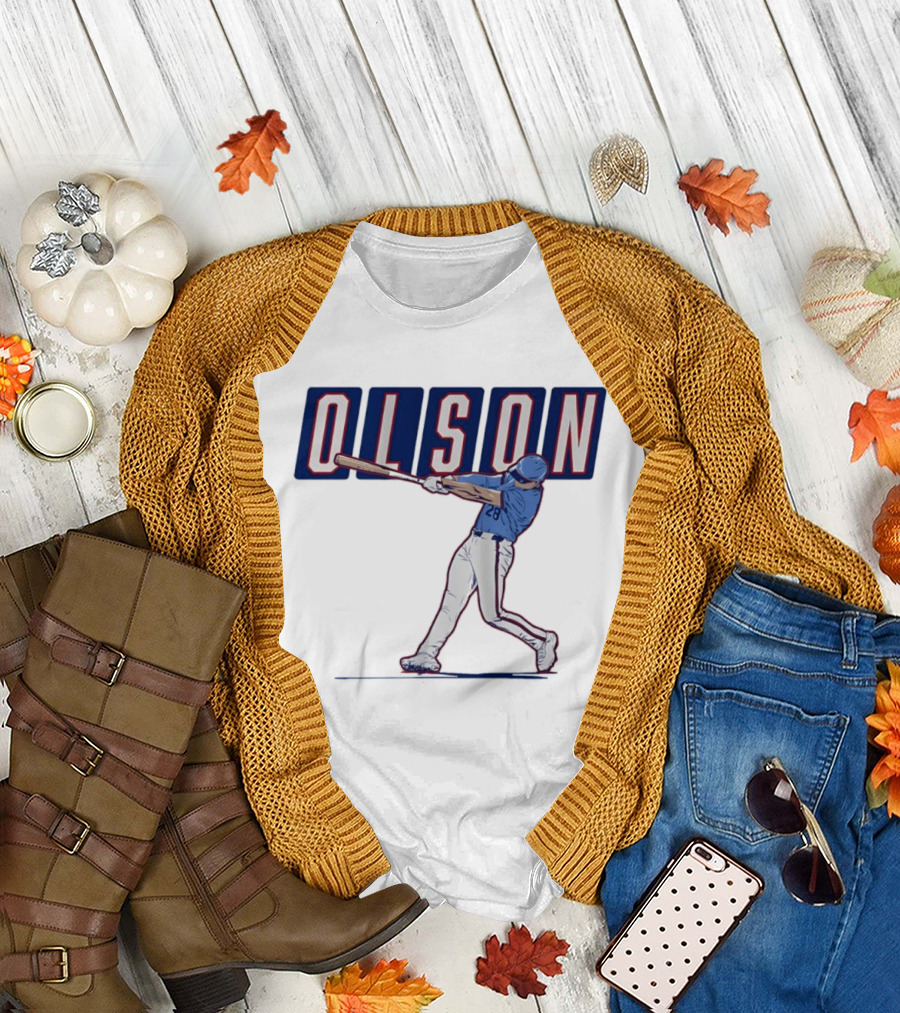 Olson 28 ATL Slugger Swing for Atlanta Braves Baseball Fans T-Shirt