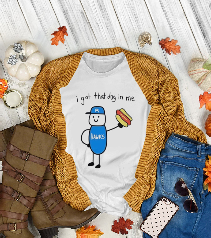 Edmonton Riverhawks I Got That Dog in Me Hot Dog Baseball Stick Figure T-Shirt