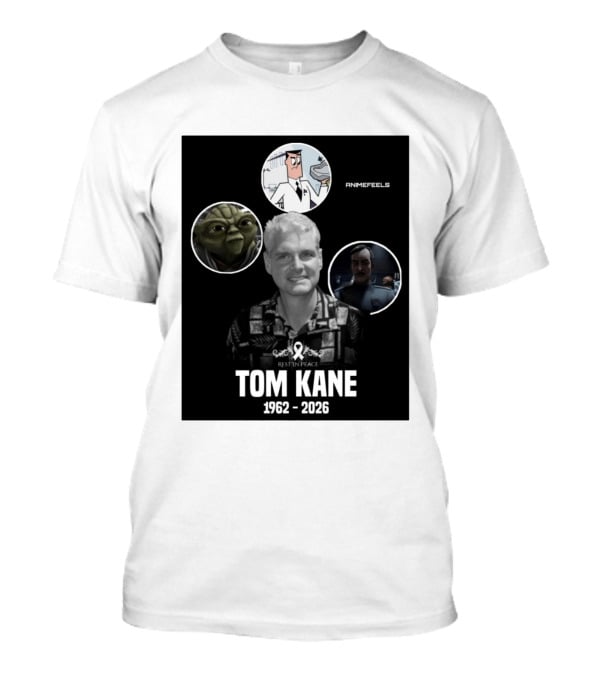 Rest In Peace Tom Kane 1962 2026 Animefeels Yoda T-Shirt