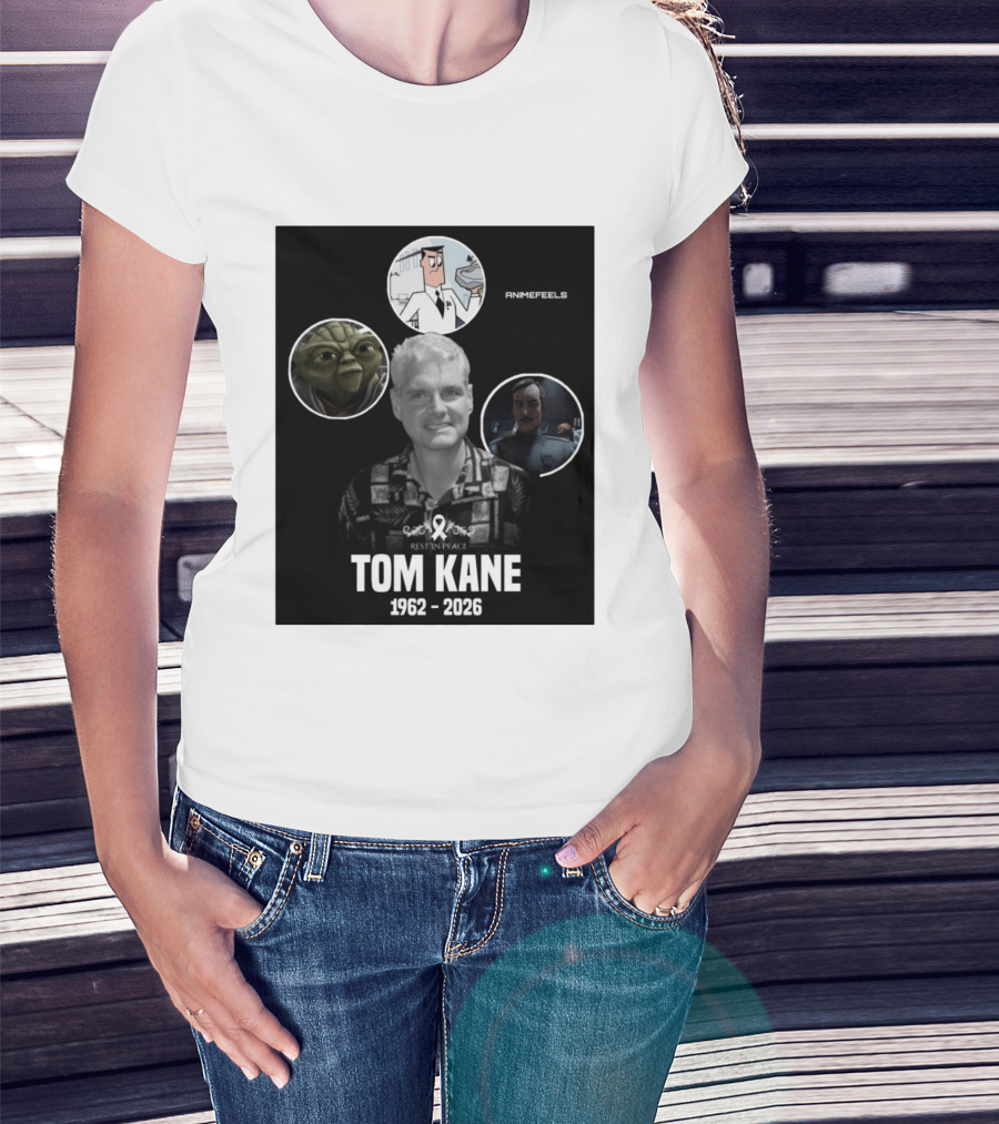 Rest In Peace Tom Kane 1962 2026 Animefeels Yoda T-Shirt