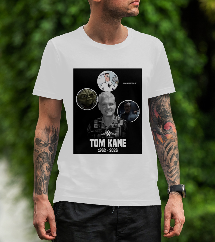 Rest In Peace Tom Kane 1962 2026 Animefeels Yoda T-Shirt