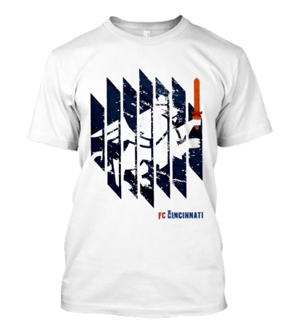 FC Cincinnati Sheared Lion Football Fans Iconic Bold Striped Image T-Shirt