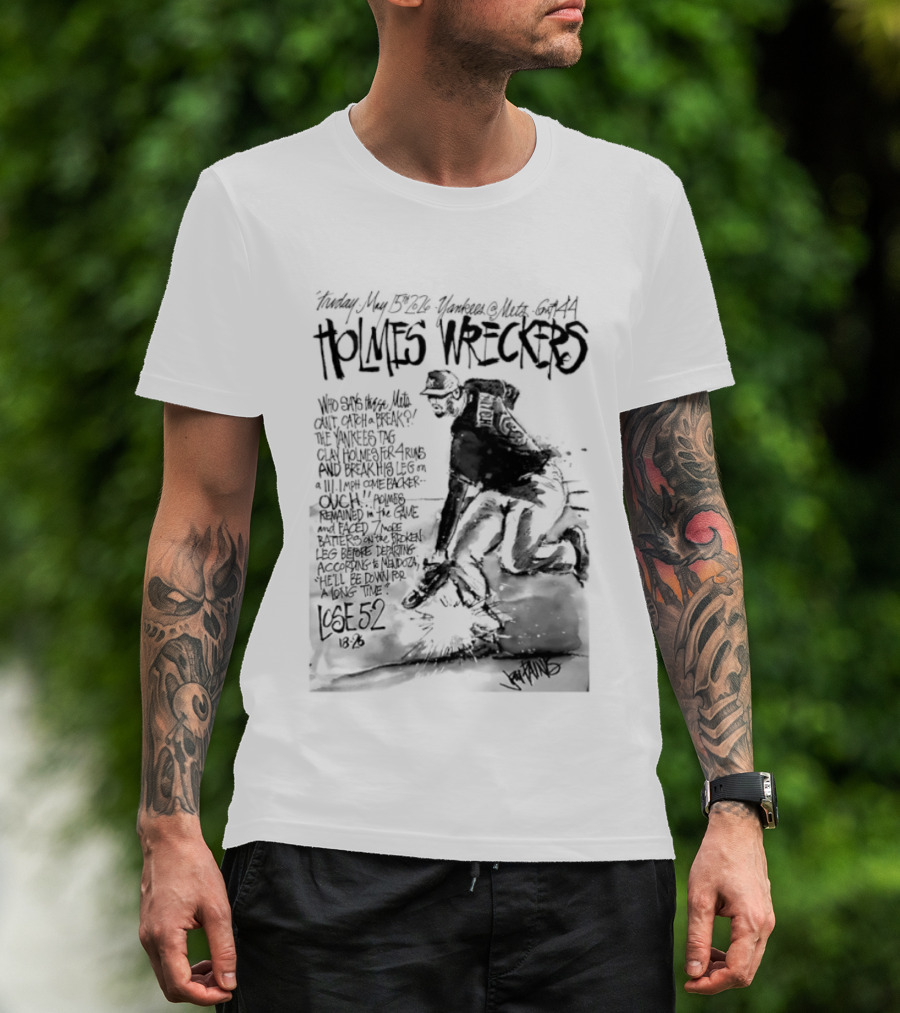 Holmes Wreckers New York Mets Baseball Pitcher Clay Holmes T-Shirt