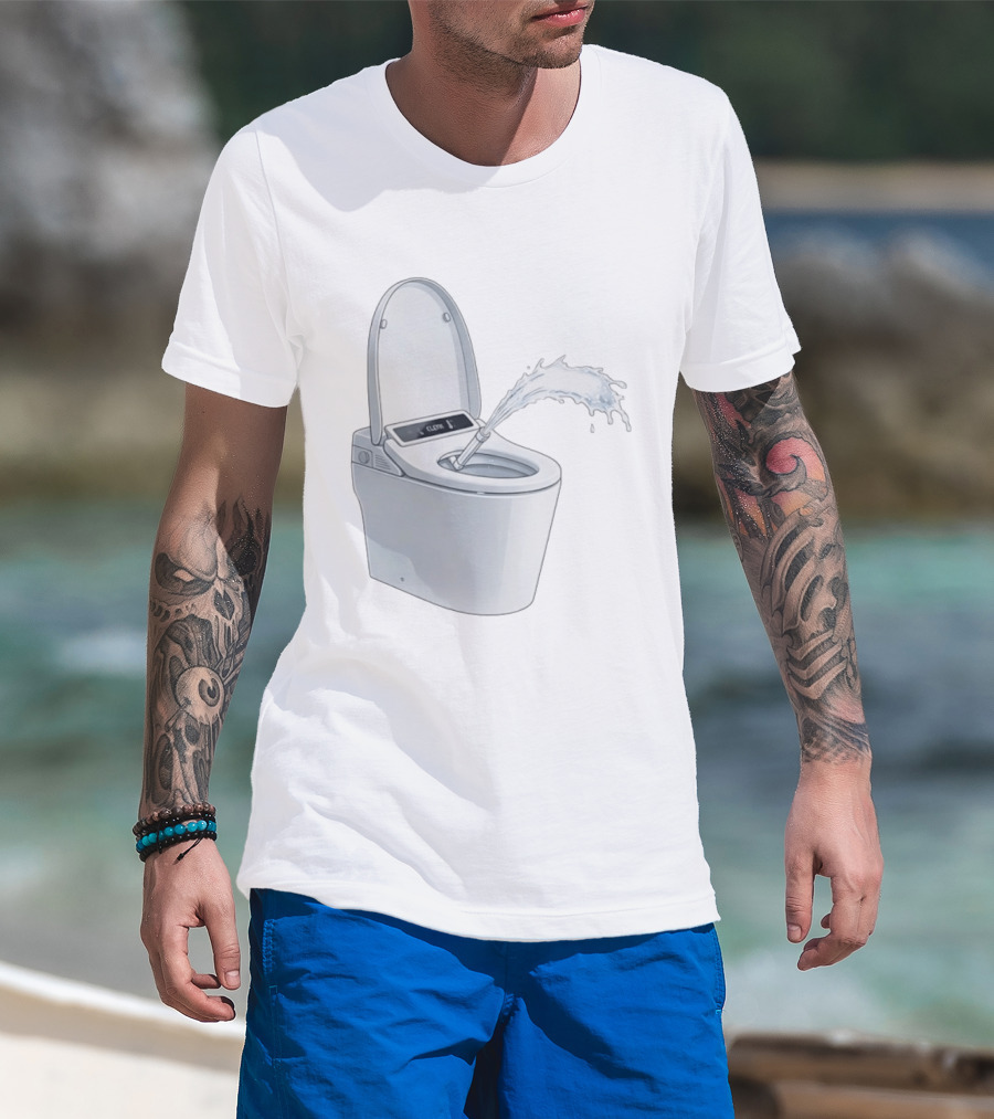 Smart Toilet Clean Water Splash Meme T-Shirt