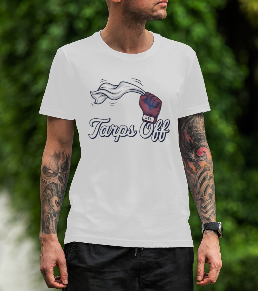 St Louis Cardinals Tarps Off Baseball Fist T-Shirt