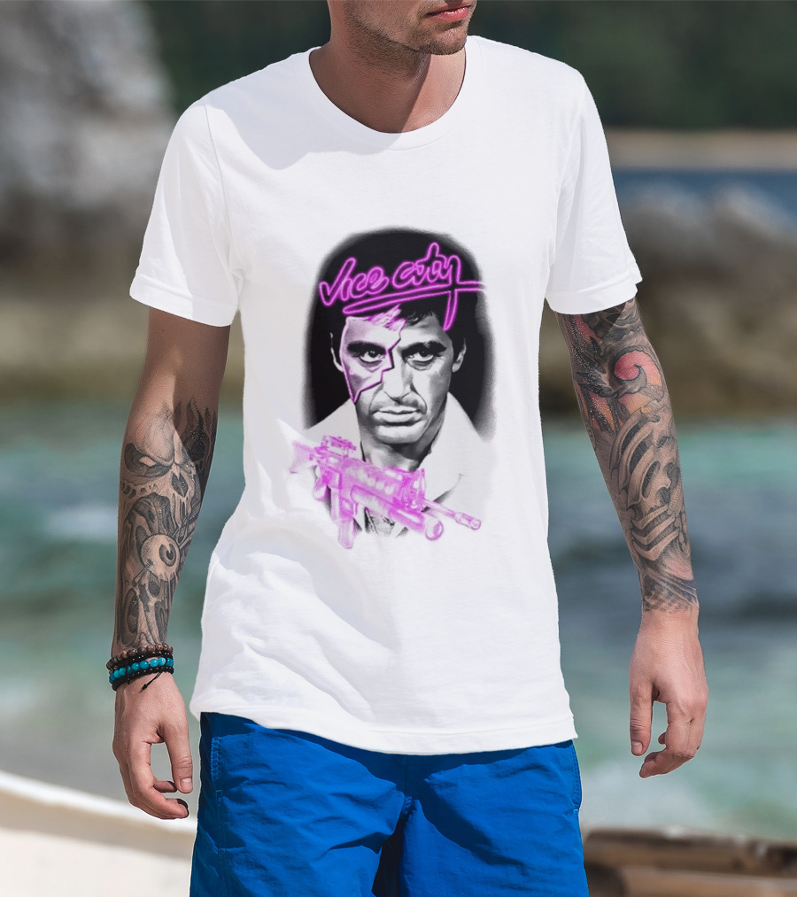 Vice City Tony Montana Scarface Neon T-Shirt