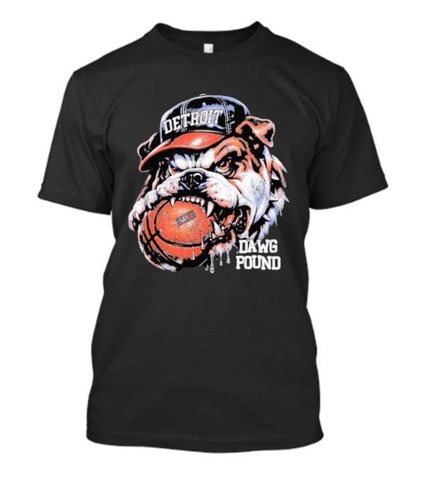 Detroit Bulldog Holding Basketball Dawg Pound T-Shirt