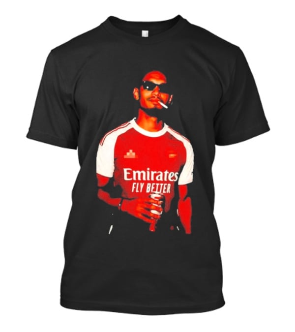 Gabriel Magalhaes Smoking Emirates Fly Better Arsenal T-Shirt