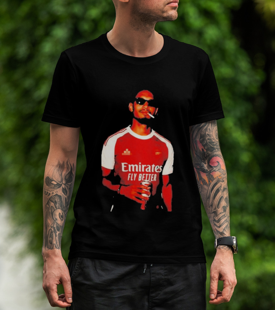 Gabriel Magalhaes Smoking Emirates Fly Better Arsenal T-Shirt