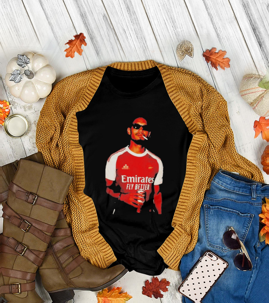 Gabriel Magalhaes Smoking Emirates Fly Better Arsenal T-Shirt