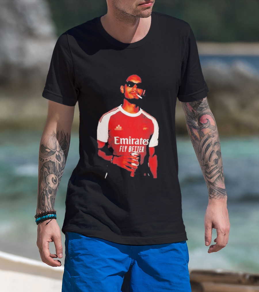 Gabriel Magalhaes Smoking Emirates Fly Better Arsenal T-Shirt