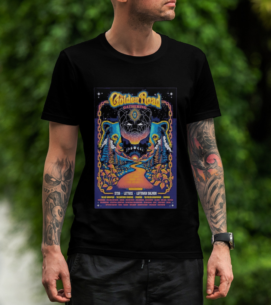 Golden Road Gathering Placerville May 2026 STS9 Lettuce Leftover Salmon The Hip Abduction The Brothers Comatose Cymafunk The Polish Ambassador Boombox T-Shirt