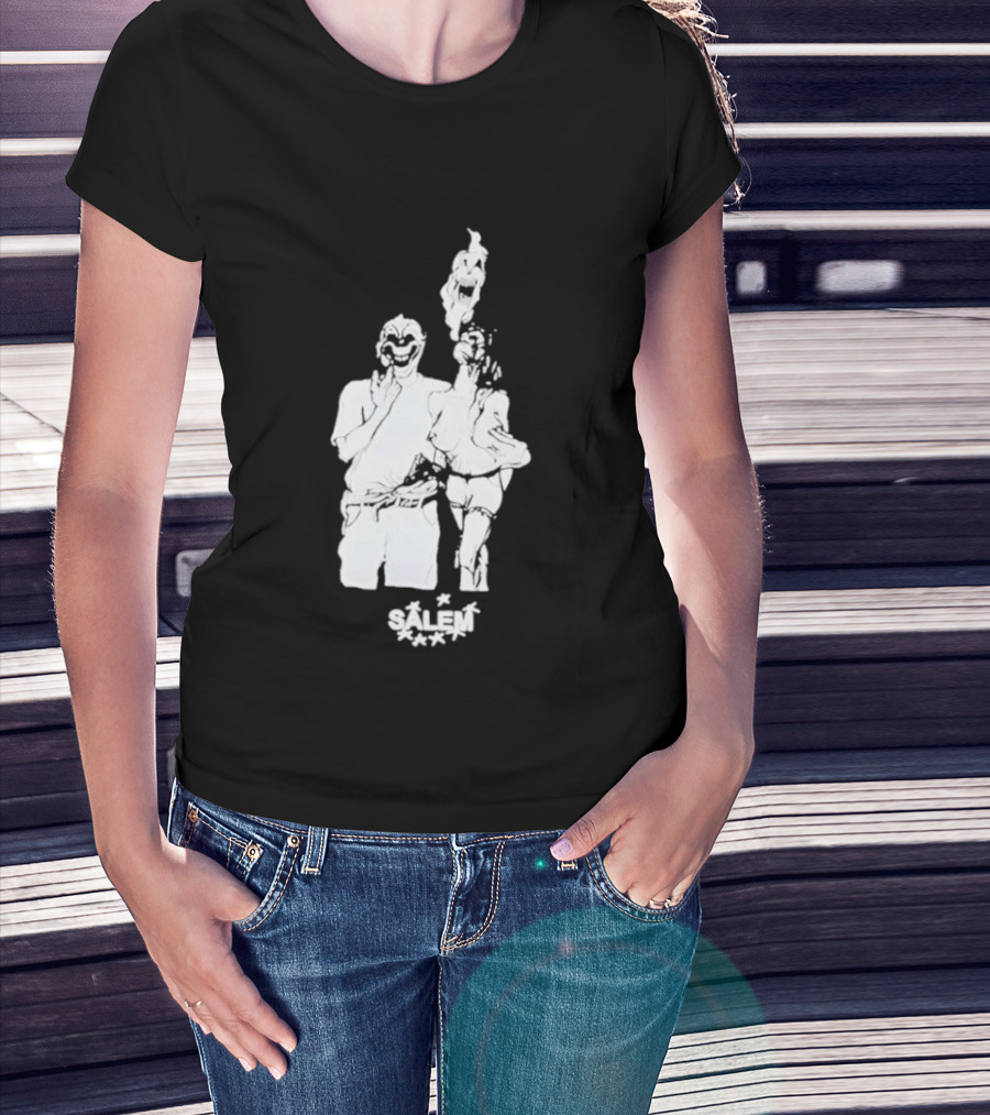 Salem Clown Mask Art Style Ghostly Figure T-Shirt