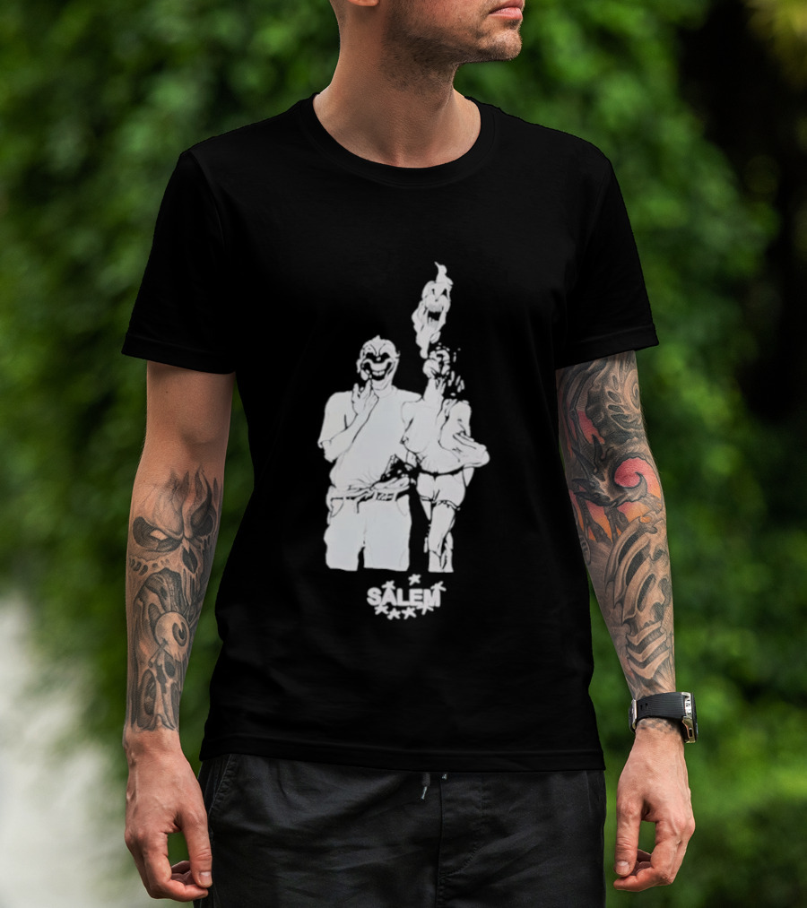 Salem Clown Mask Art Style Ghostly Figure T-Shirt