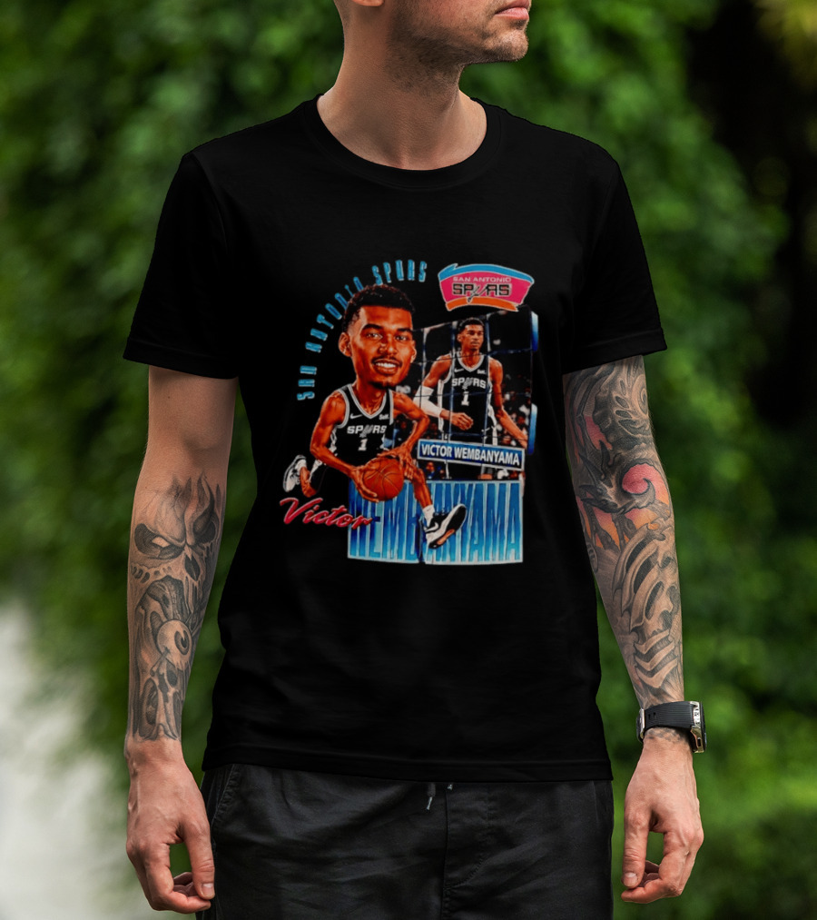 San Antonio Spurs Victor Wembanyama Basketball Caricature T-Shirt