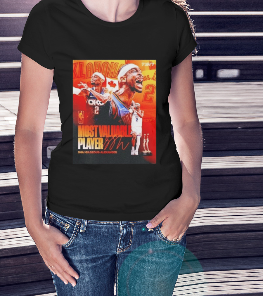 Shai Gilgeous Alexander Oklahoma Most Valuable Player 2x MVP TSN Basketball Canada T-Shirt