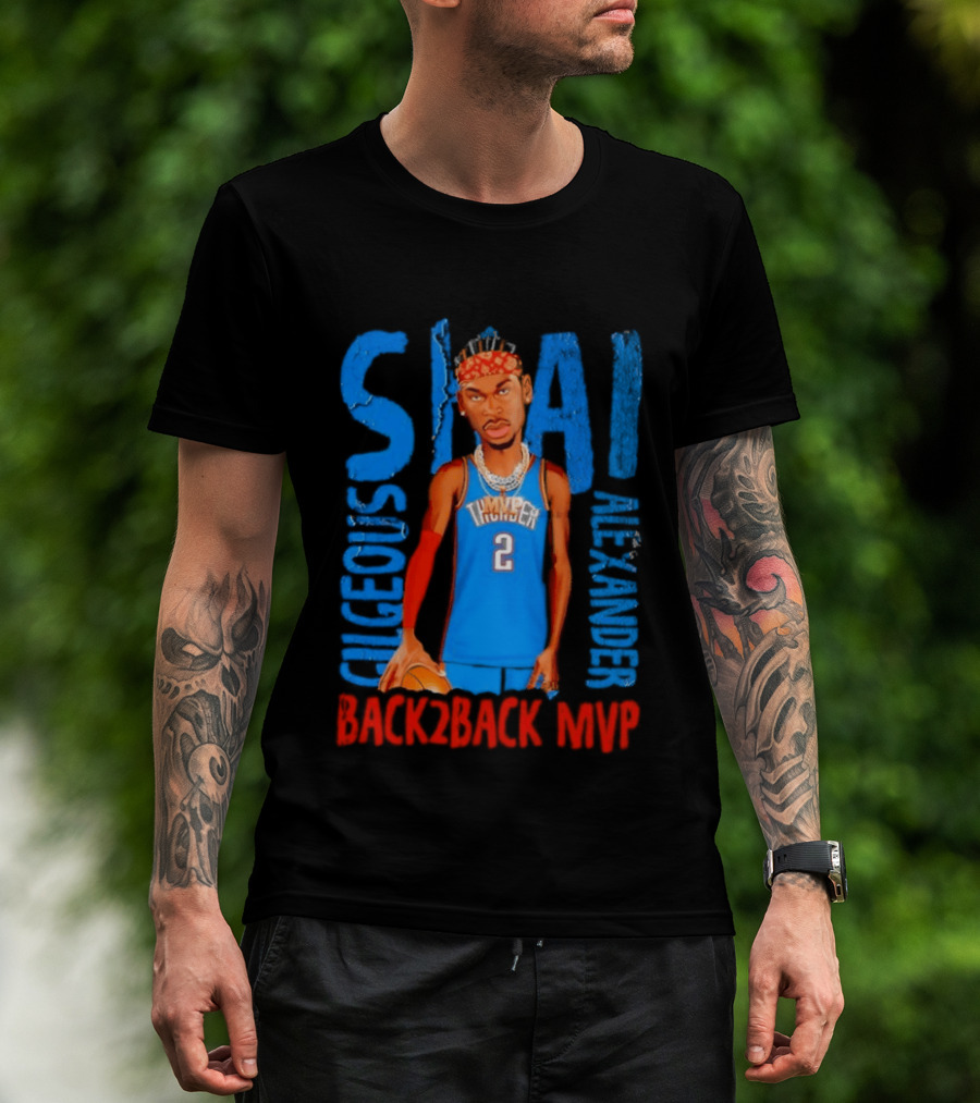Shai Gilgeous Alexander Back 2 Back MVP Oklahoma City Basketball Player Number 2 T-Shirt