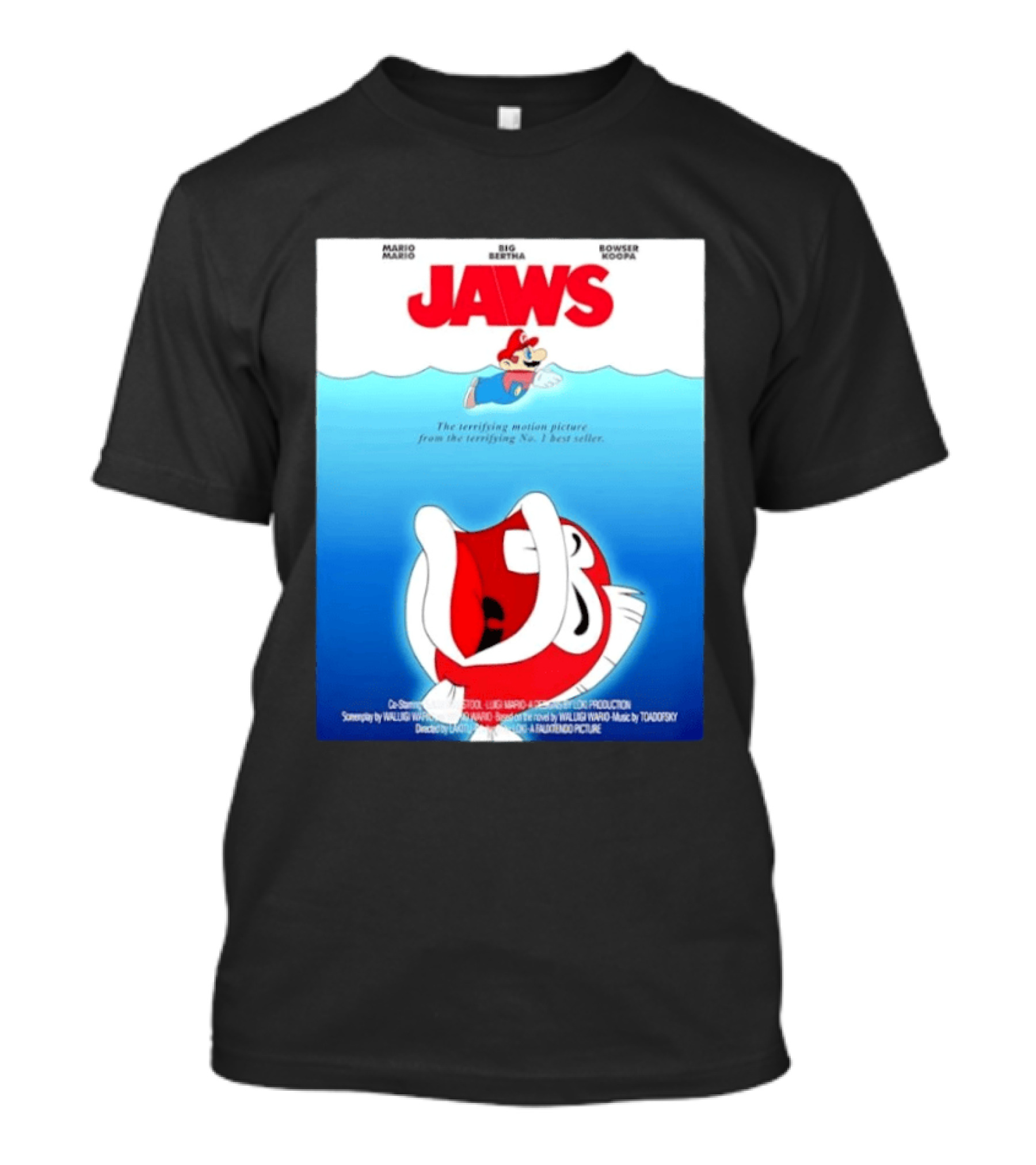 Mario Jaws Big Bertha Bowser Koopa Movie T-Shirt