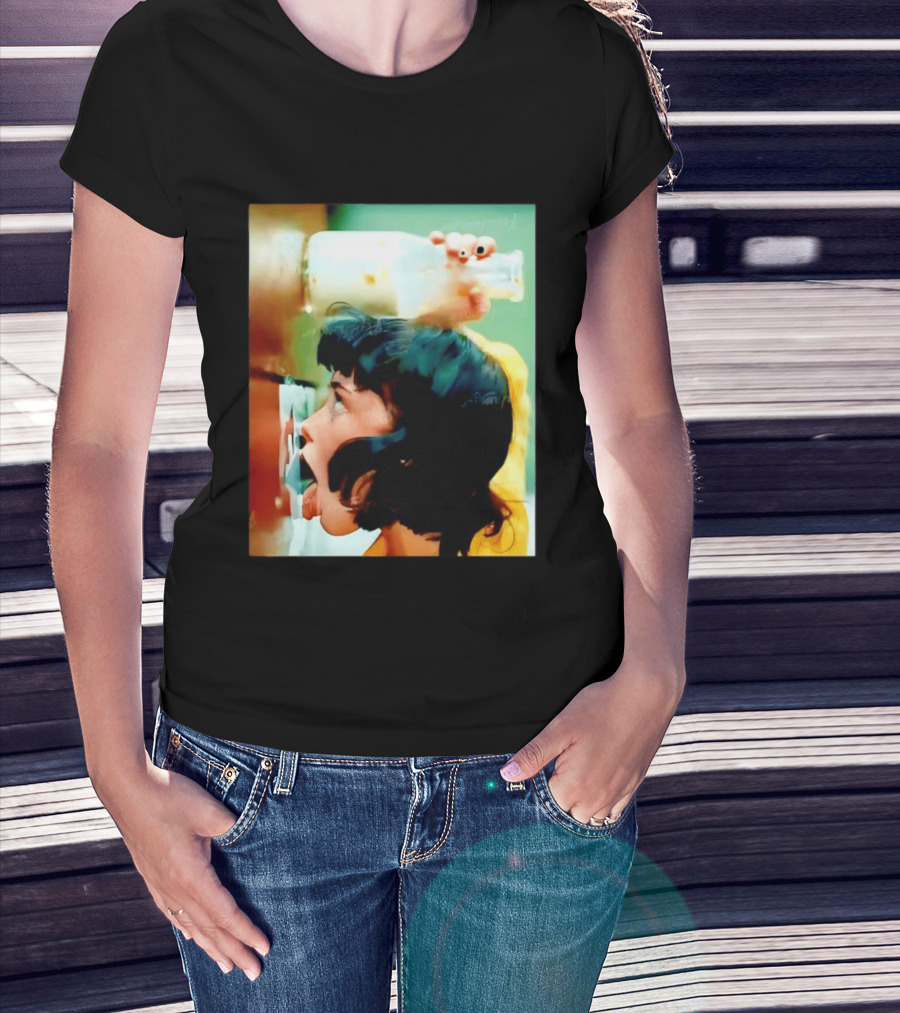 The Girl With Banging Head Licking Milk Scene T-Shirt