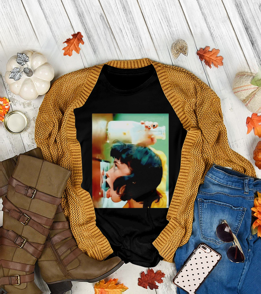 The Girl with Banging Head Licking Milk Scene T-Shirt