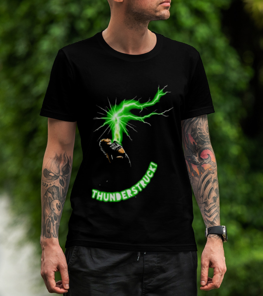 Thunderstruck Green Lightning Female Wrestler Power Burst T-Shirt