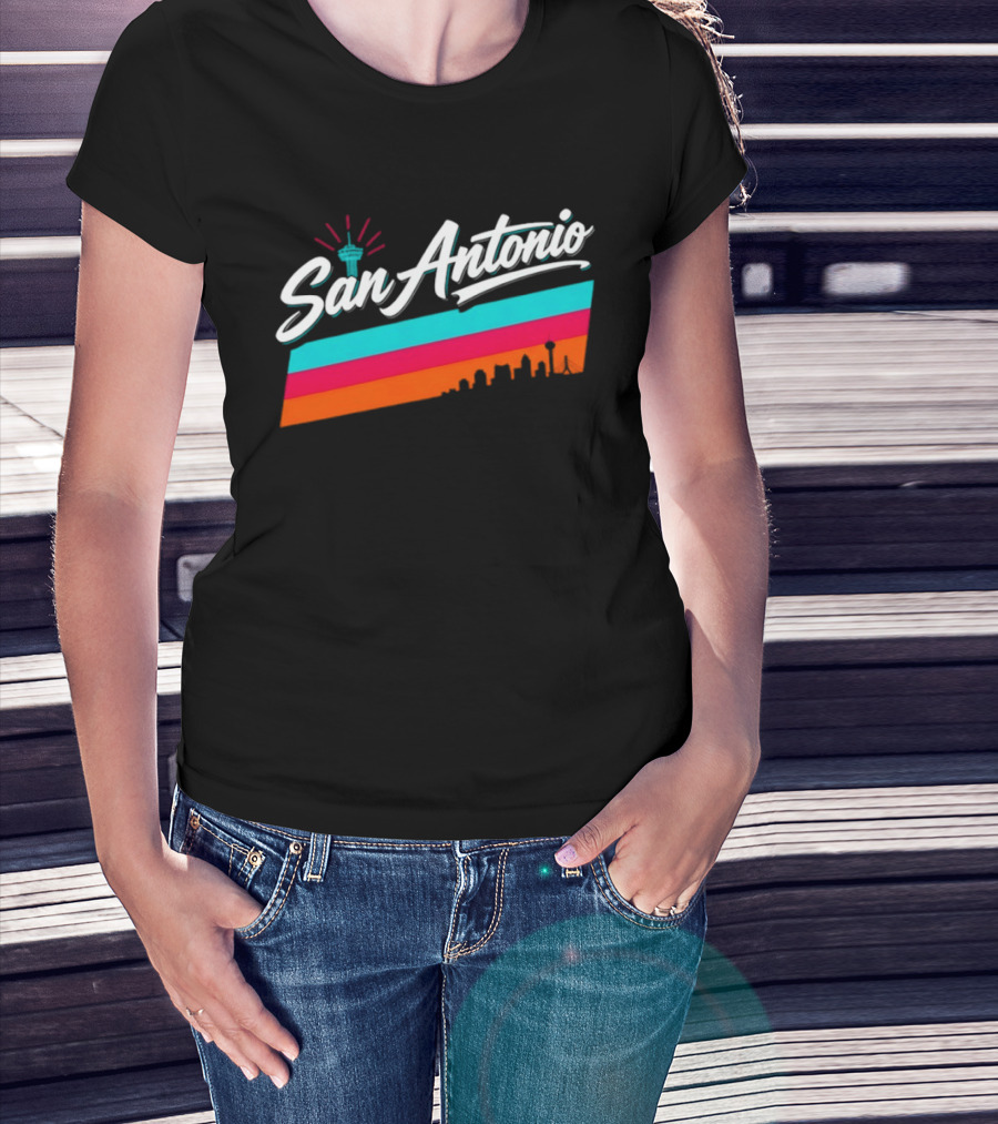 San Antonio Tower Of The Americas Spurs Basketball NBA T-Shirt