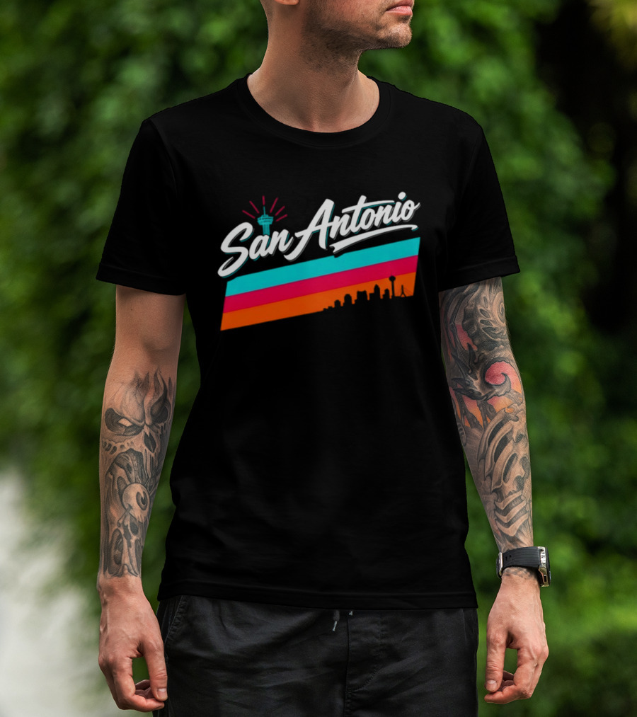 San Antonio Tower Of The Americas Spurs Basketball NBA T-Shirt