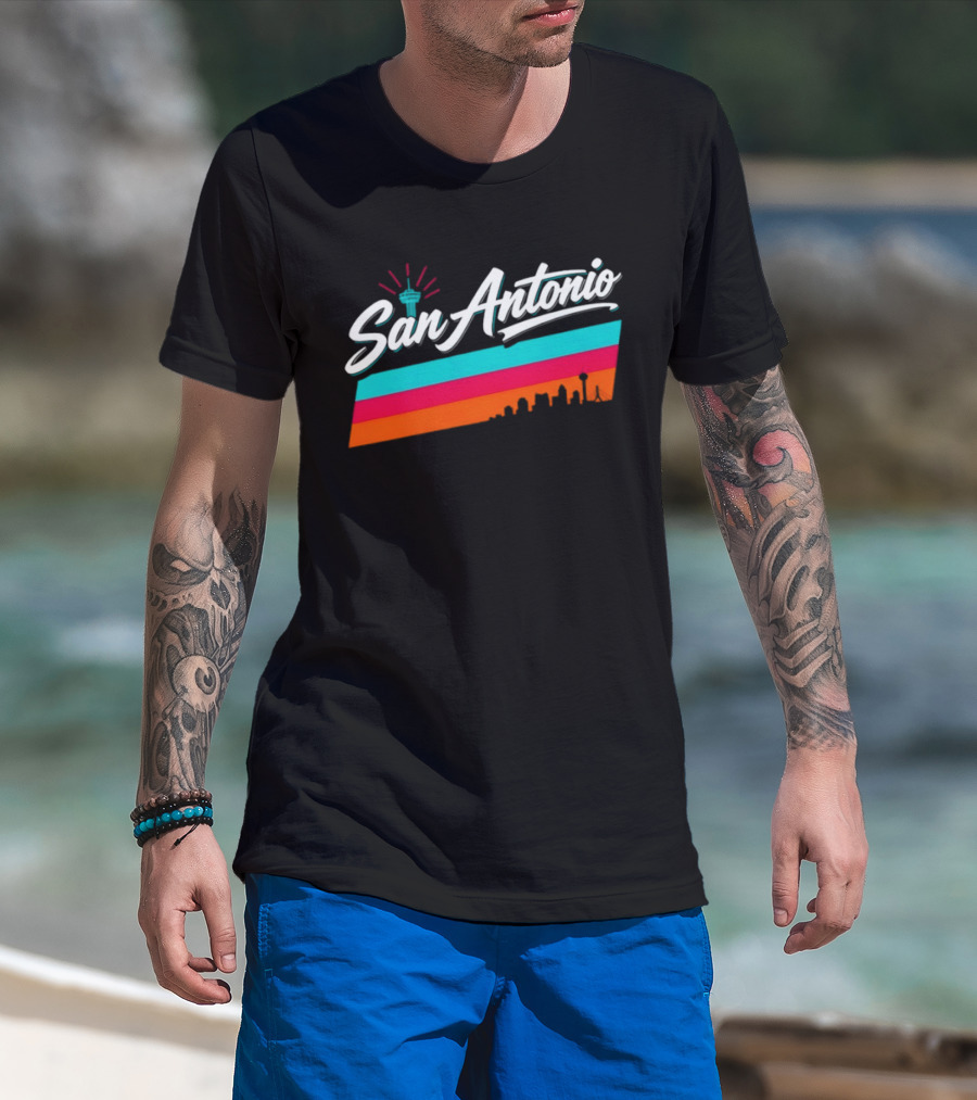 San Antonio Tower Of The Americas Spurs Basketball NBA T-Shirt