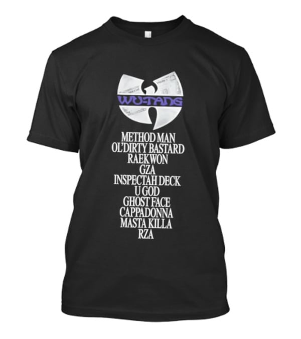 Wu Tang Clan Symbol With Members Method Man Ol Dirty Bastard Raekwon Ghostface Killah Inspectah Deck U God GZA Cappadonna Masta Killa RZA T-Shirt