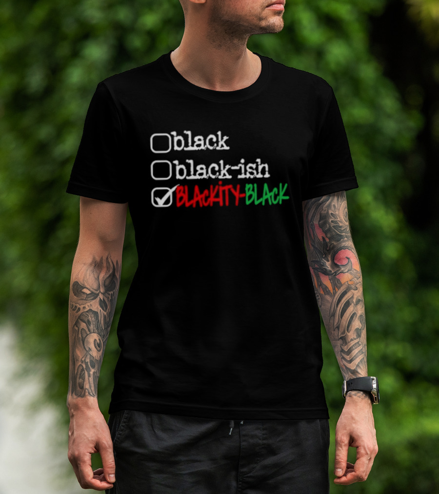 Black Black Ish Blackity Black Checked T-Shirt