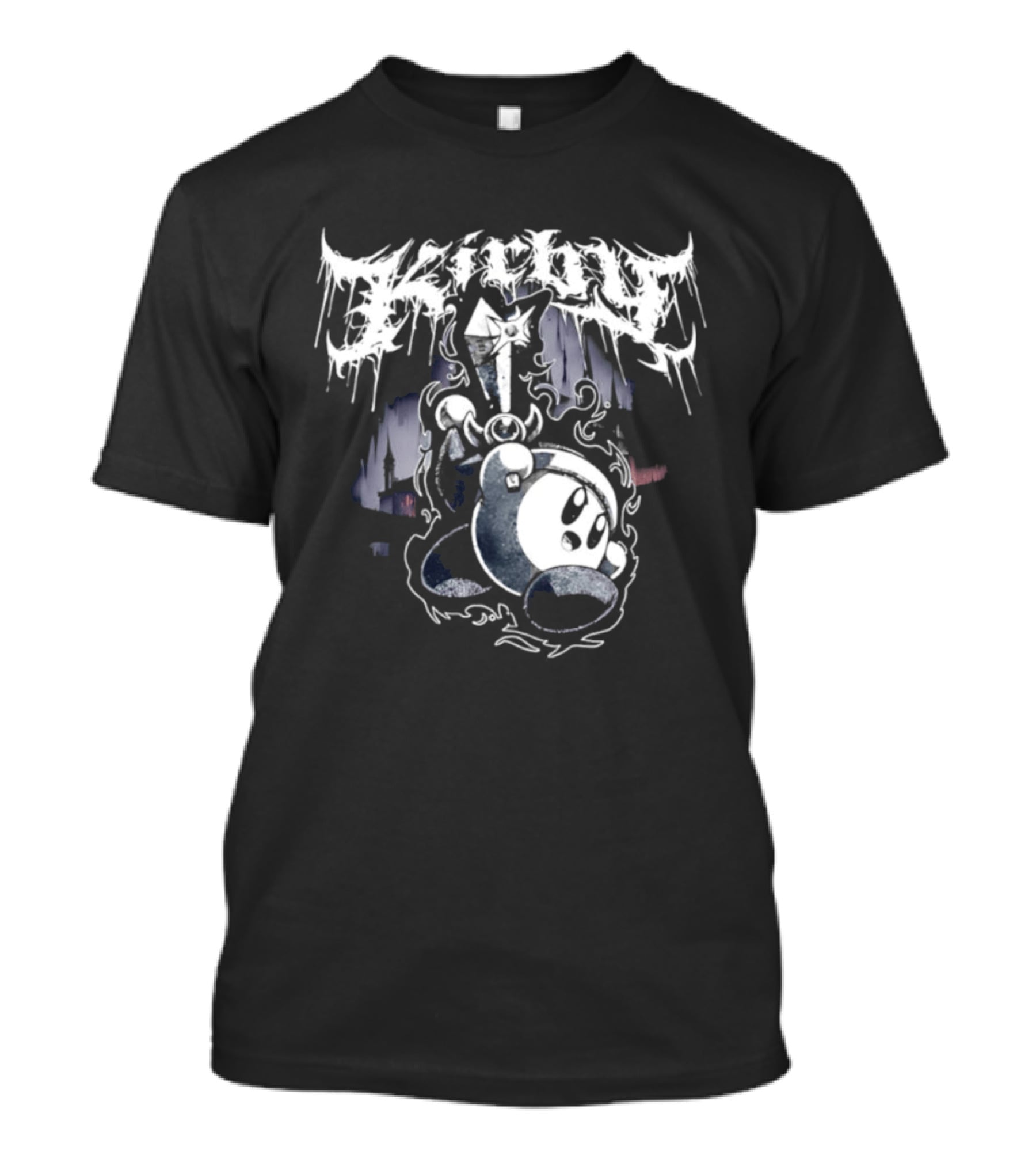 Black Metal Inspired Kirby With Dripping T-Shirt