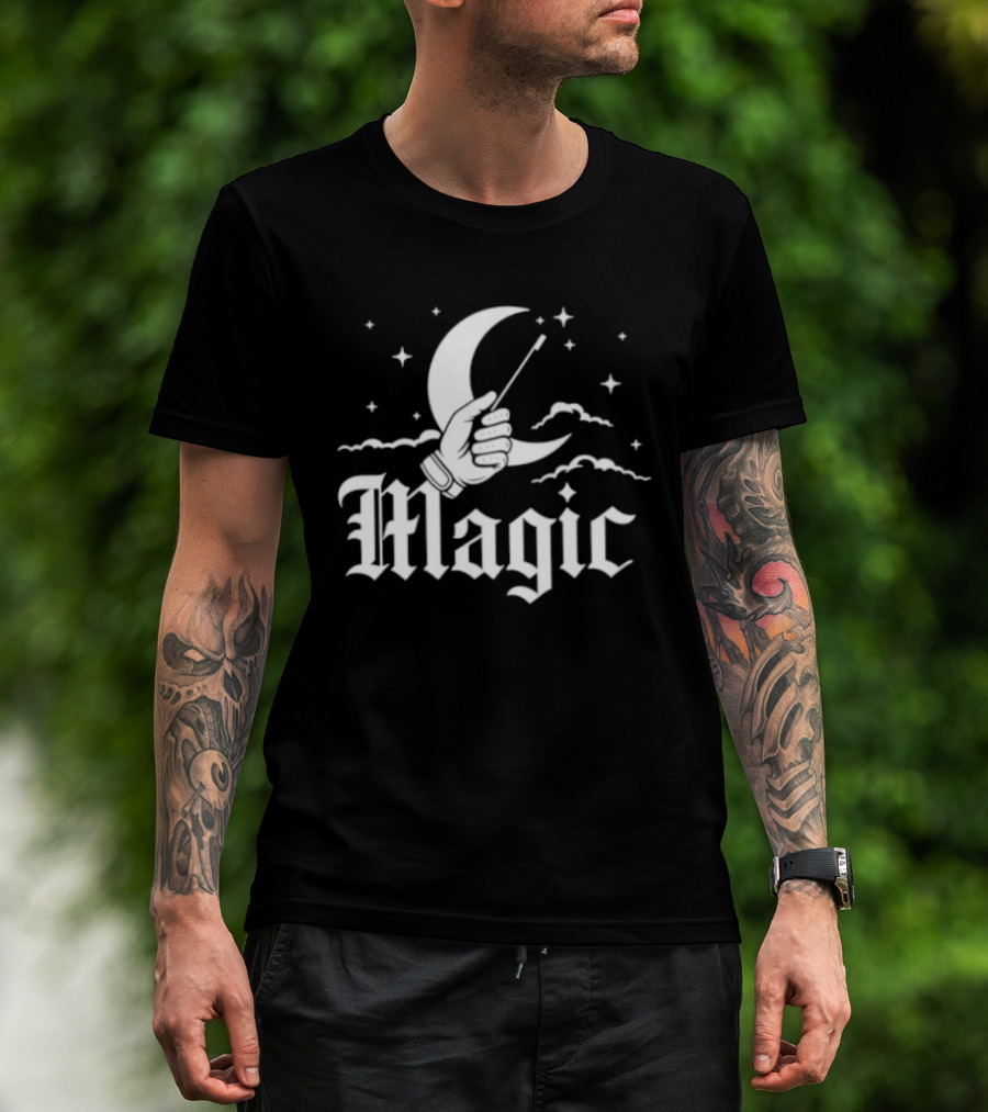 Magic Chicago White Sox Baseball Moon Hand Stars T-Shirt