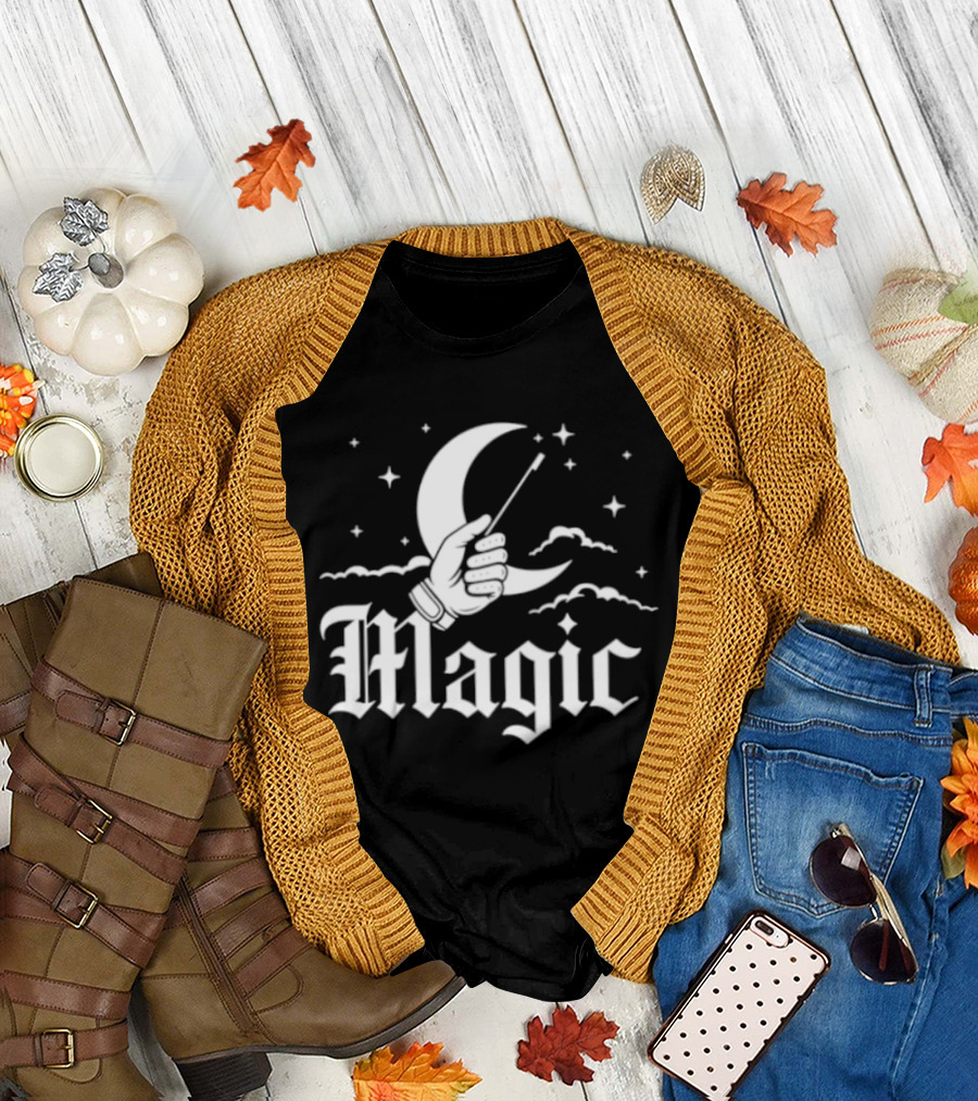 Magic Chicago White Sox Baseball Moon Hand Stars T-Shirt
