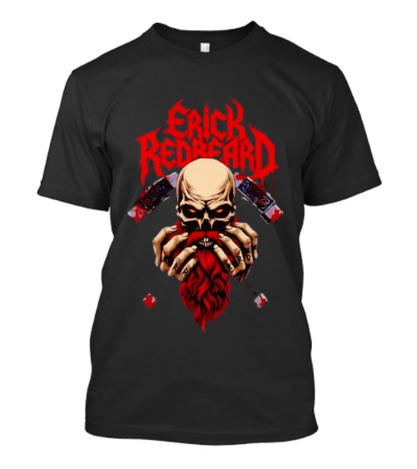 Erick Redbeard Viking Warrior Skull And Axes T-Shirt