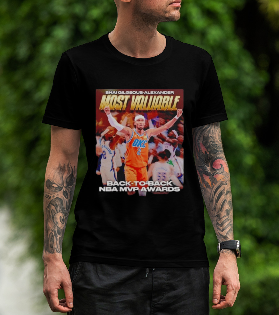 Shia Gilgeous Alexander Most Valuable Okc Back To Back Nba Mvp Awards T-Shirt