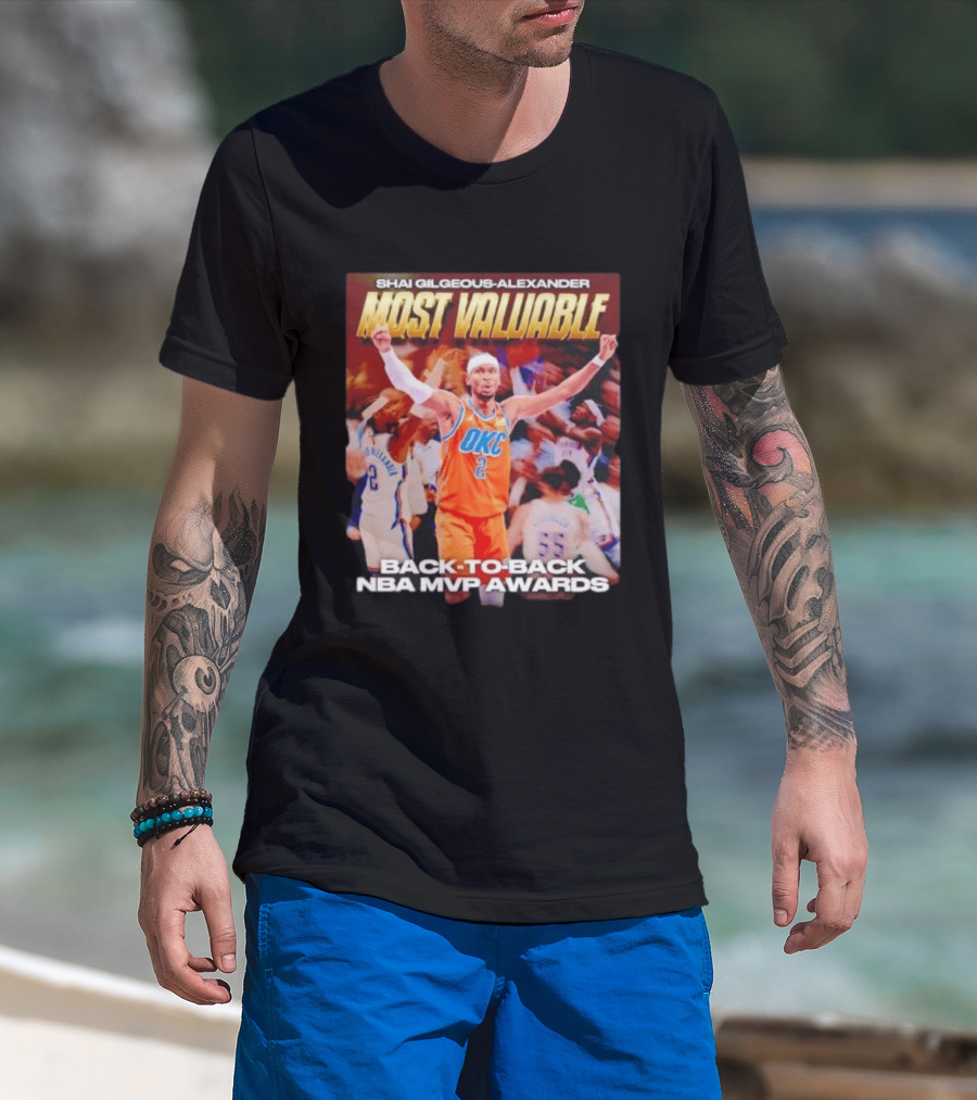Shia Gilgeous Alexander Most Valuable Okc Back To Back Nba Mvp Awards T-Shirt
