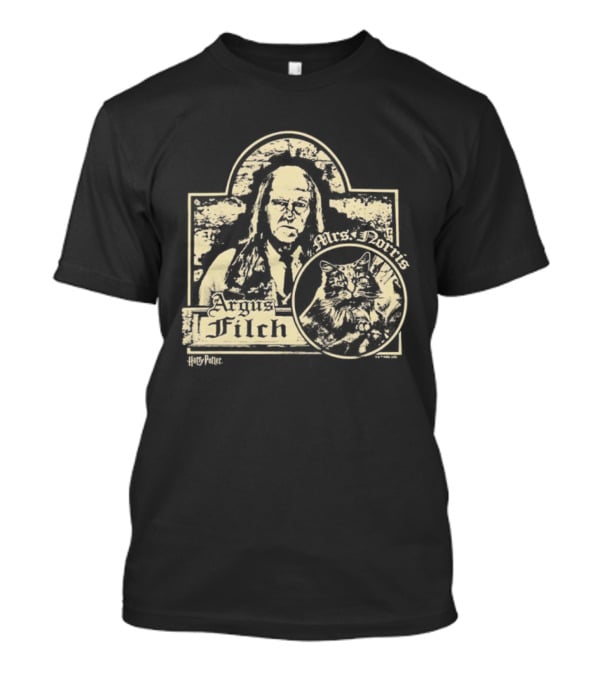 Mr. Argus Filch Và Mrs. Norris Witch World Caretaker And Cat T-Shirt