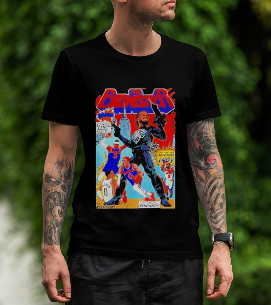 The Brunisher Jalen Brunson Knicks Comics Empire State Mocks Indiana T-Shirt